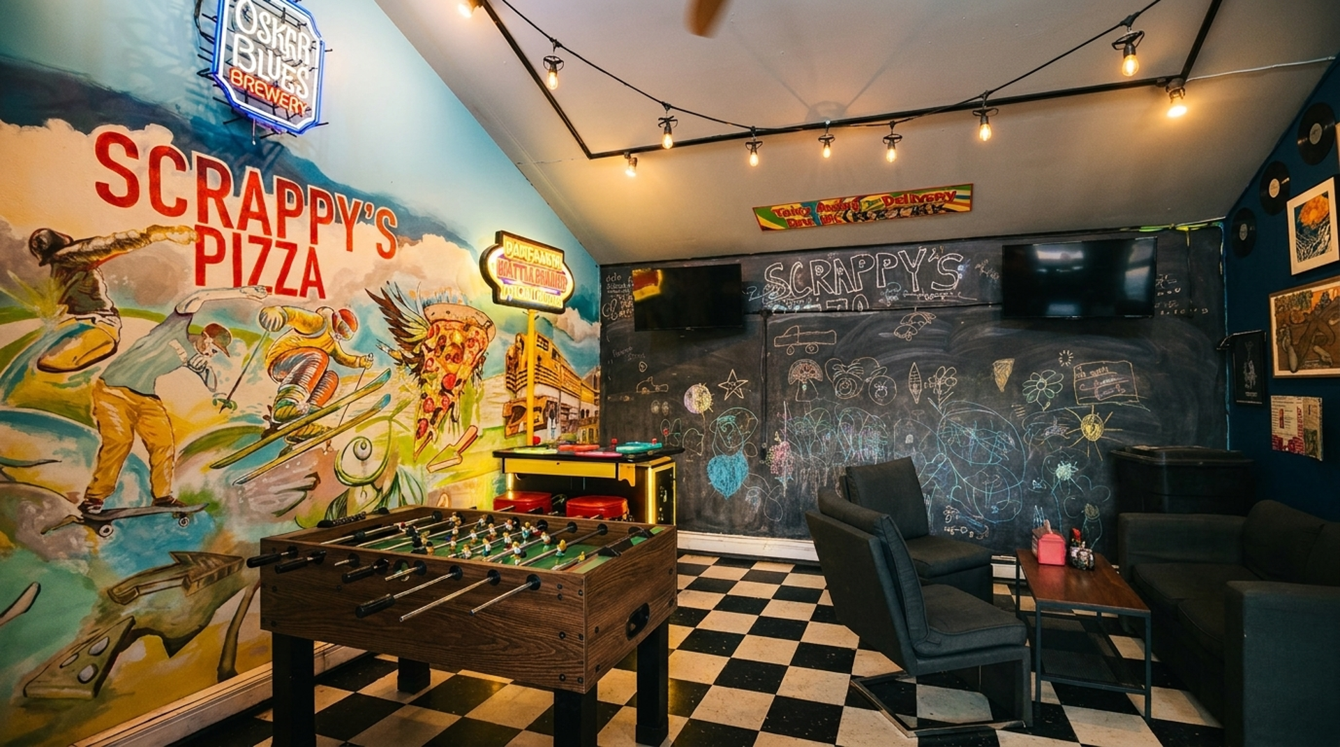 Foosball, Arcade, and Pizza