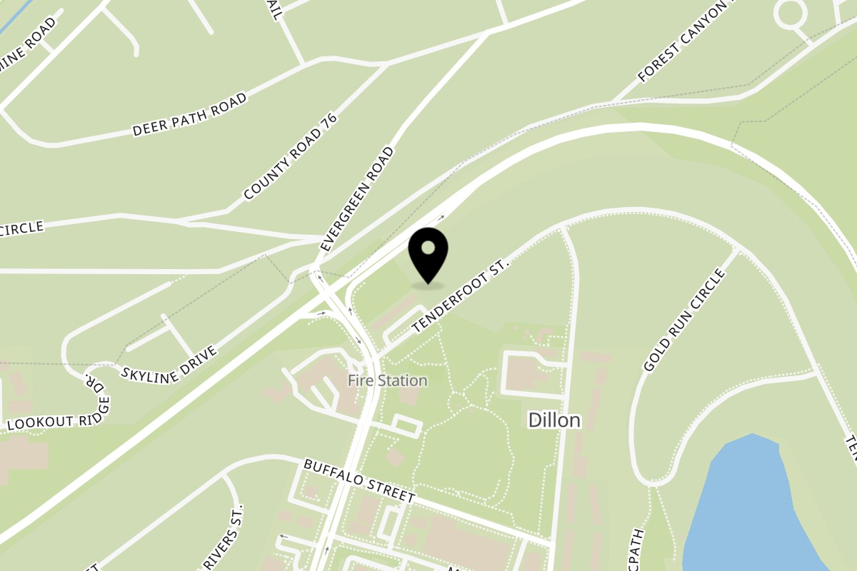 Map showing the location of Scrappy's Pizza on 149 Tenderfoot St in Dillon